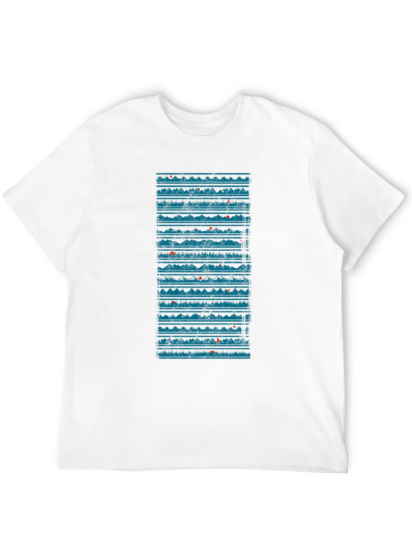 Abstract Mountainscape Graphic Tee - Black Cotton