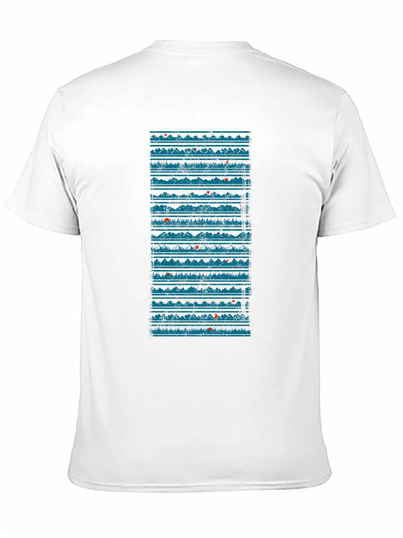 Abstract Mountainscape Graphic Tee - Black Cotton