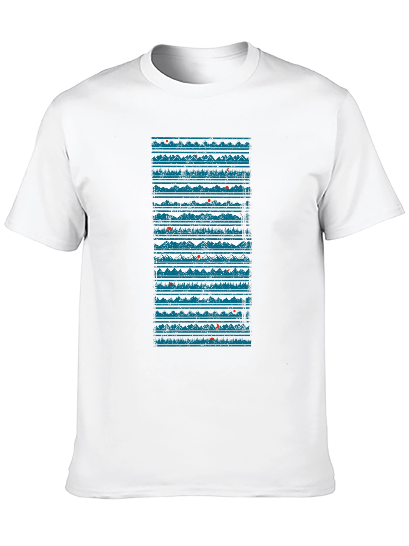 Abstract Mountainscape Graphic Tee - Black Cotton
