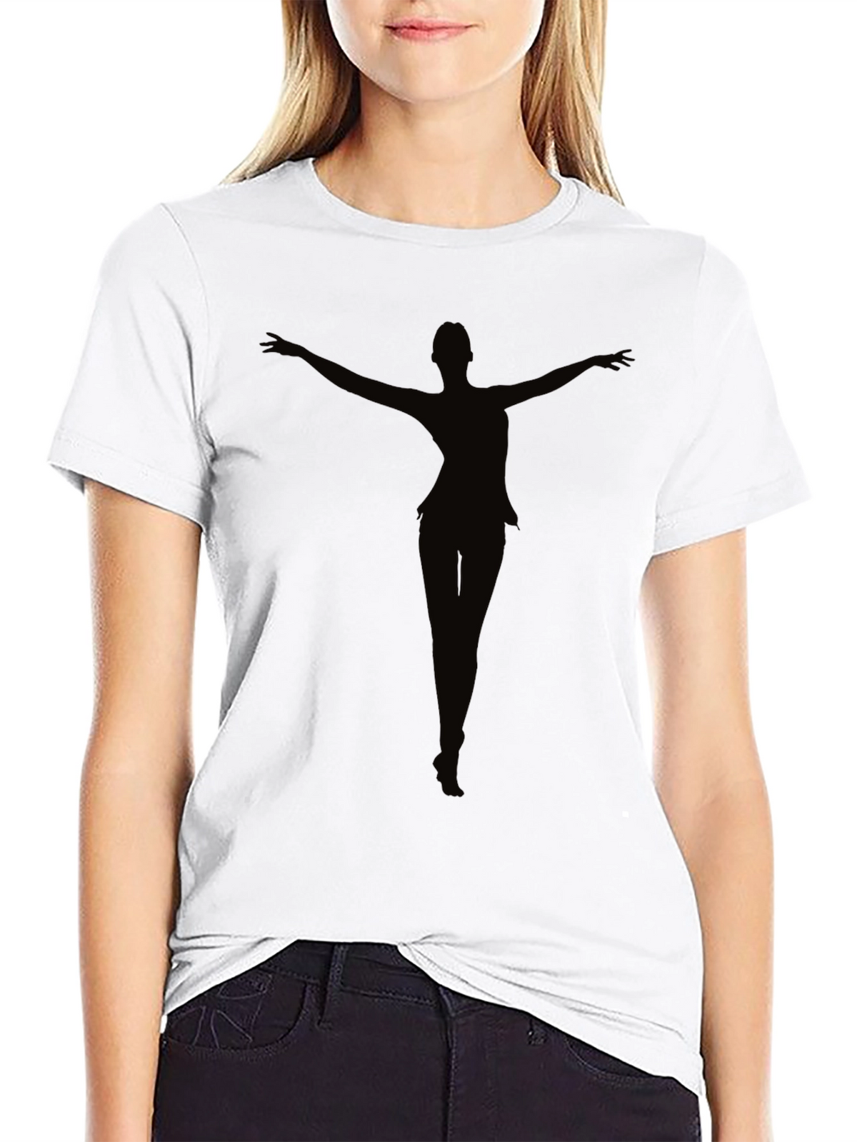 Black Silhouette Dancer Graphic Tee