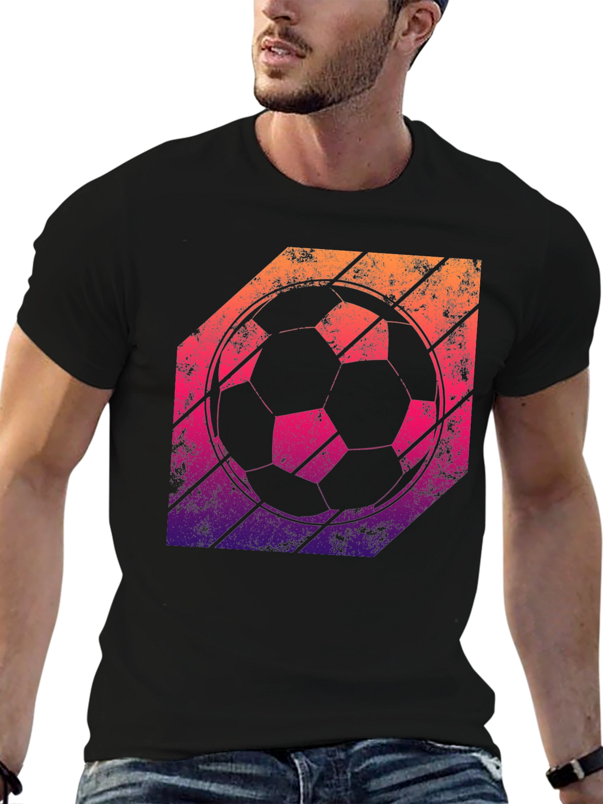 Retro Soccer Ball Graphic T-Shirt