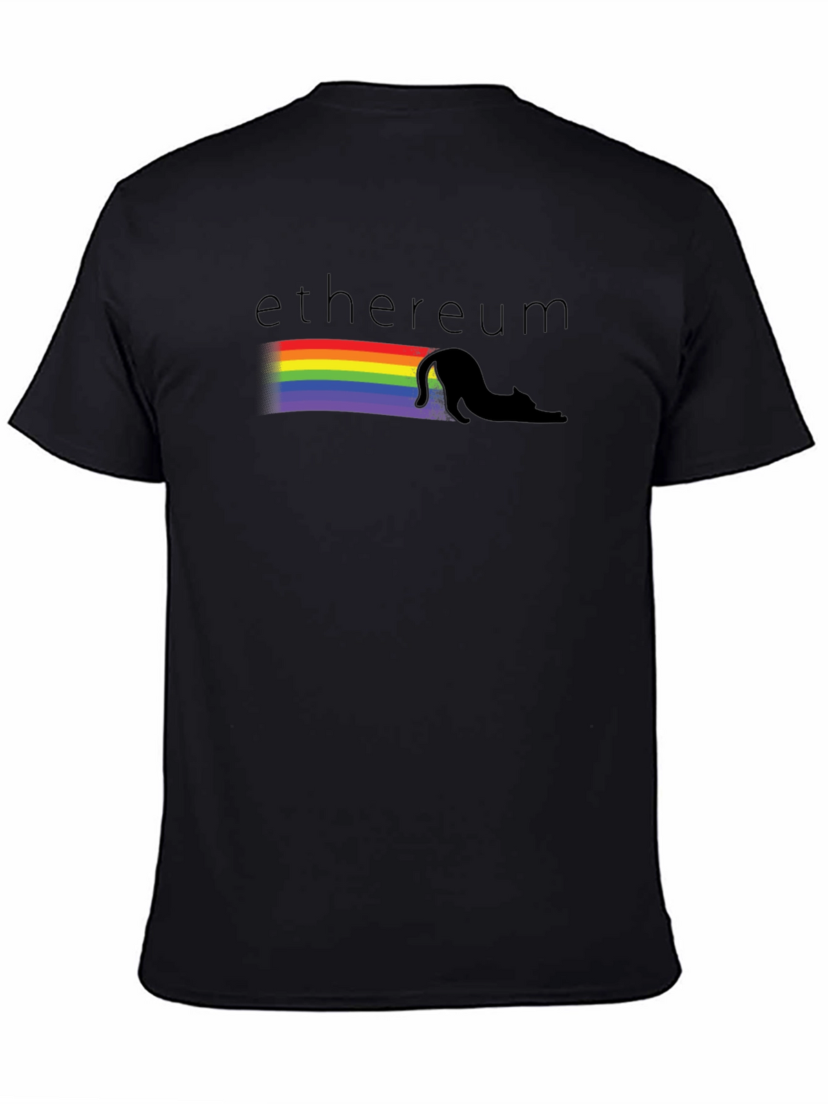 Ethereum Rainbow Cat Black T-Shirt