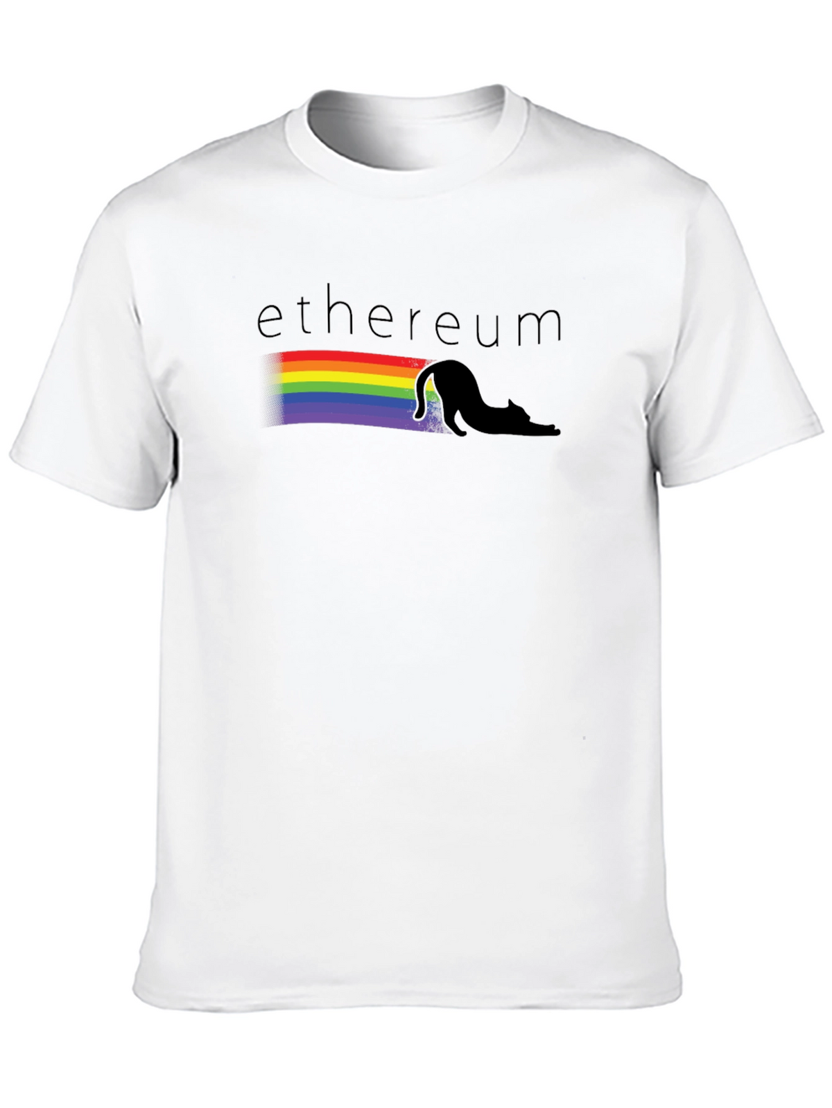 Ethereum Rainbow Cat Black T-Shirt