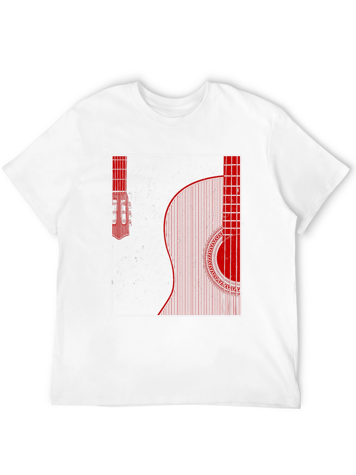 Guitar Graphic Print Mens Black T-Shirt
