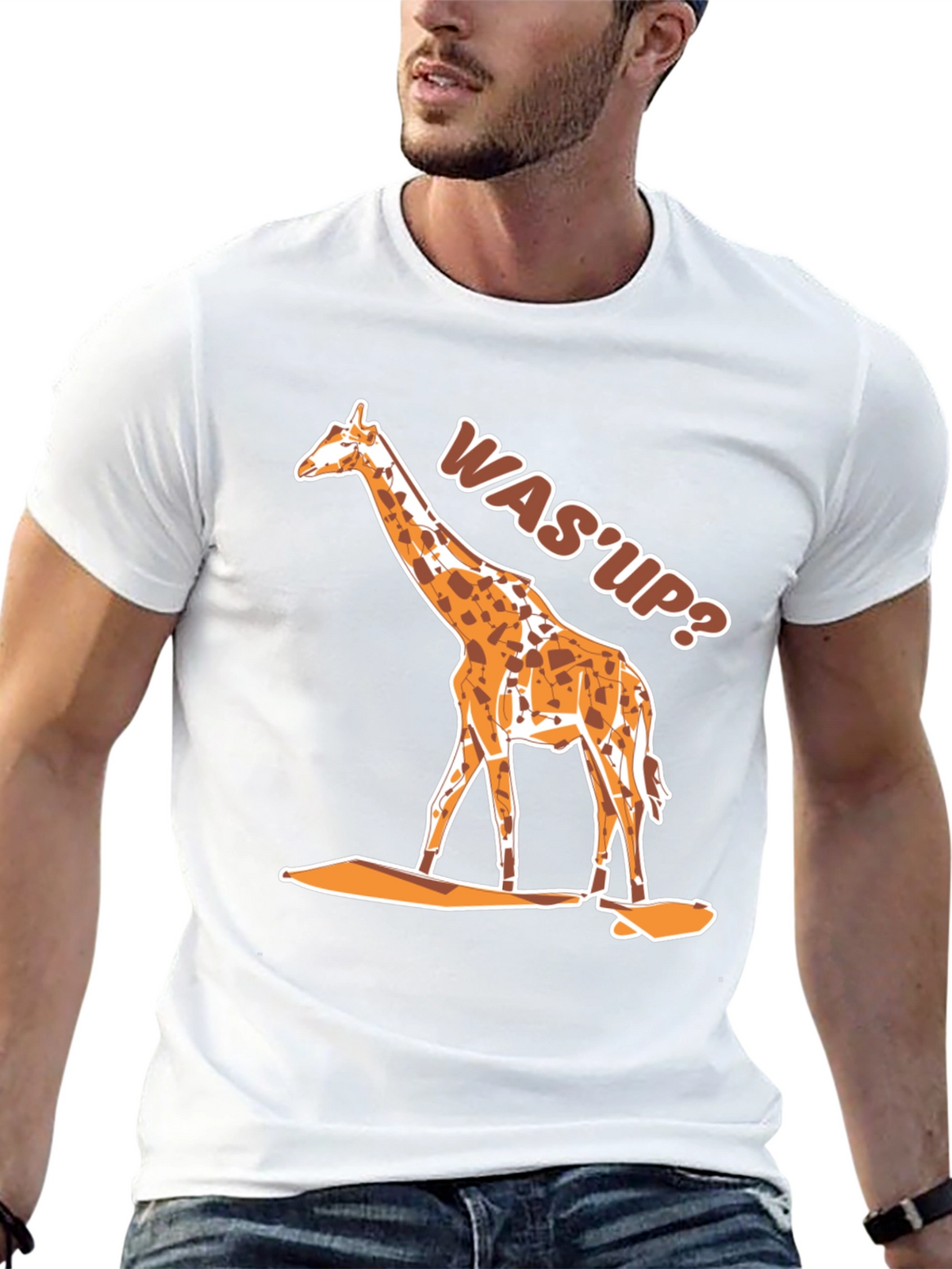 Giraffe WasUp Graphic Tee - Black T-Shirt