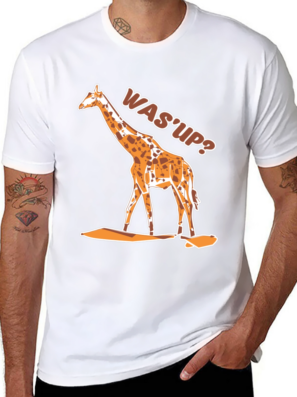 Giraffe WasUp Graphic Tee - Black T-Shirt