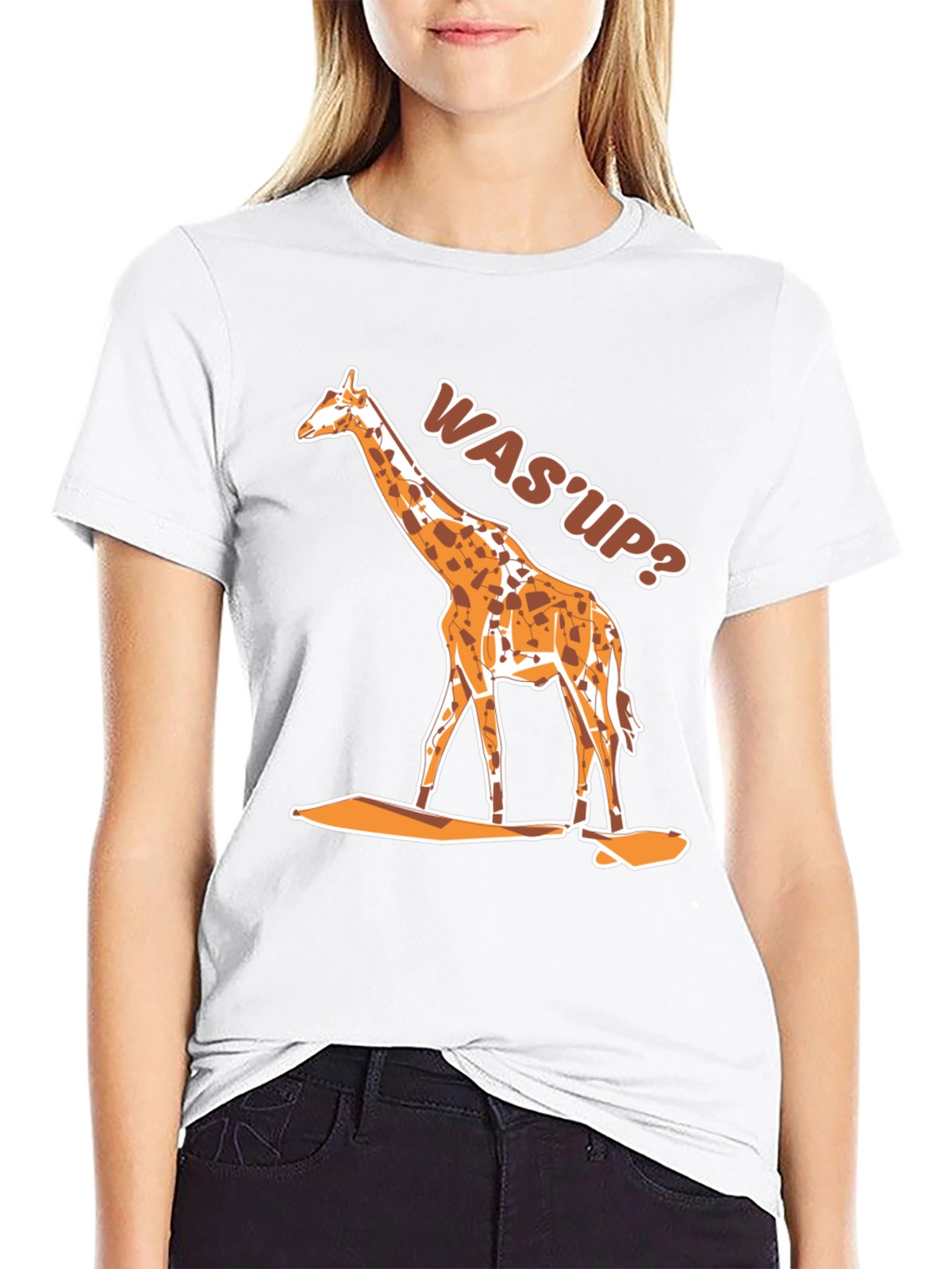 Giraffe WasUp Graphic Tee - Black T-Shirt