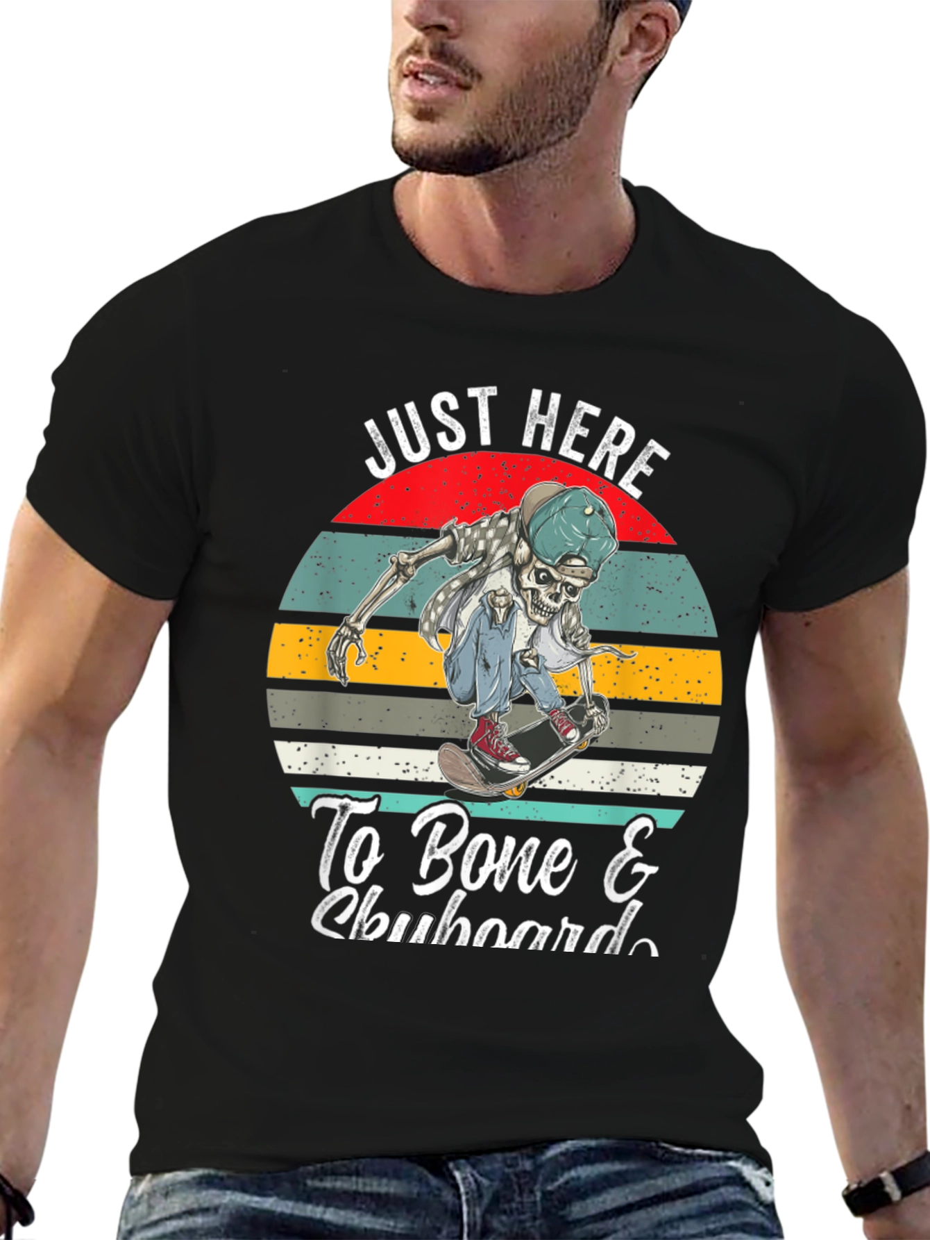 Skeleton Skateboarder Graphic Tee