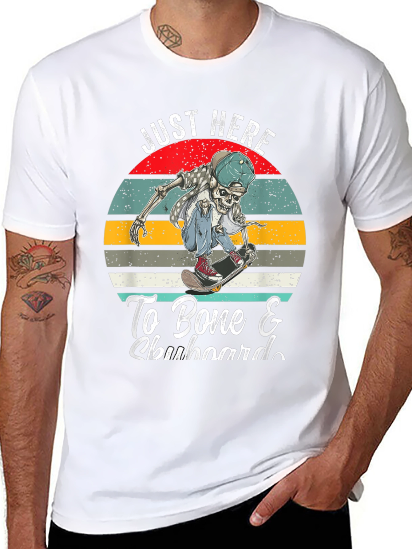 Skeleton Skateboarder Graphic Tee