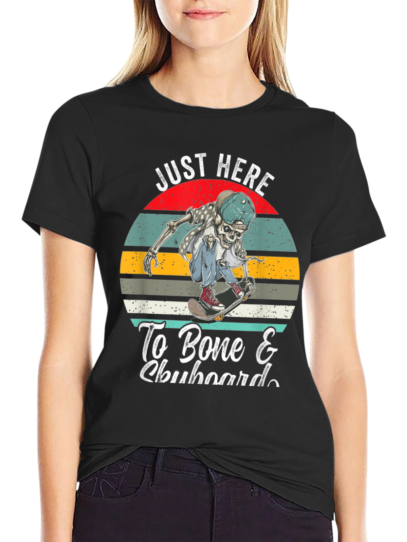 Skeleton Skateboarder Graphic Tee