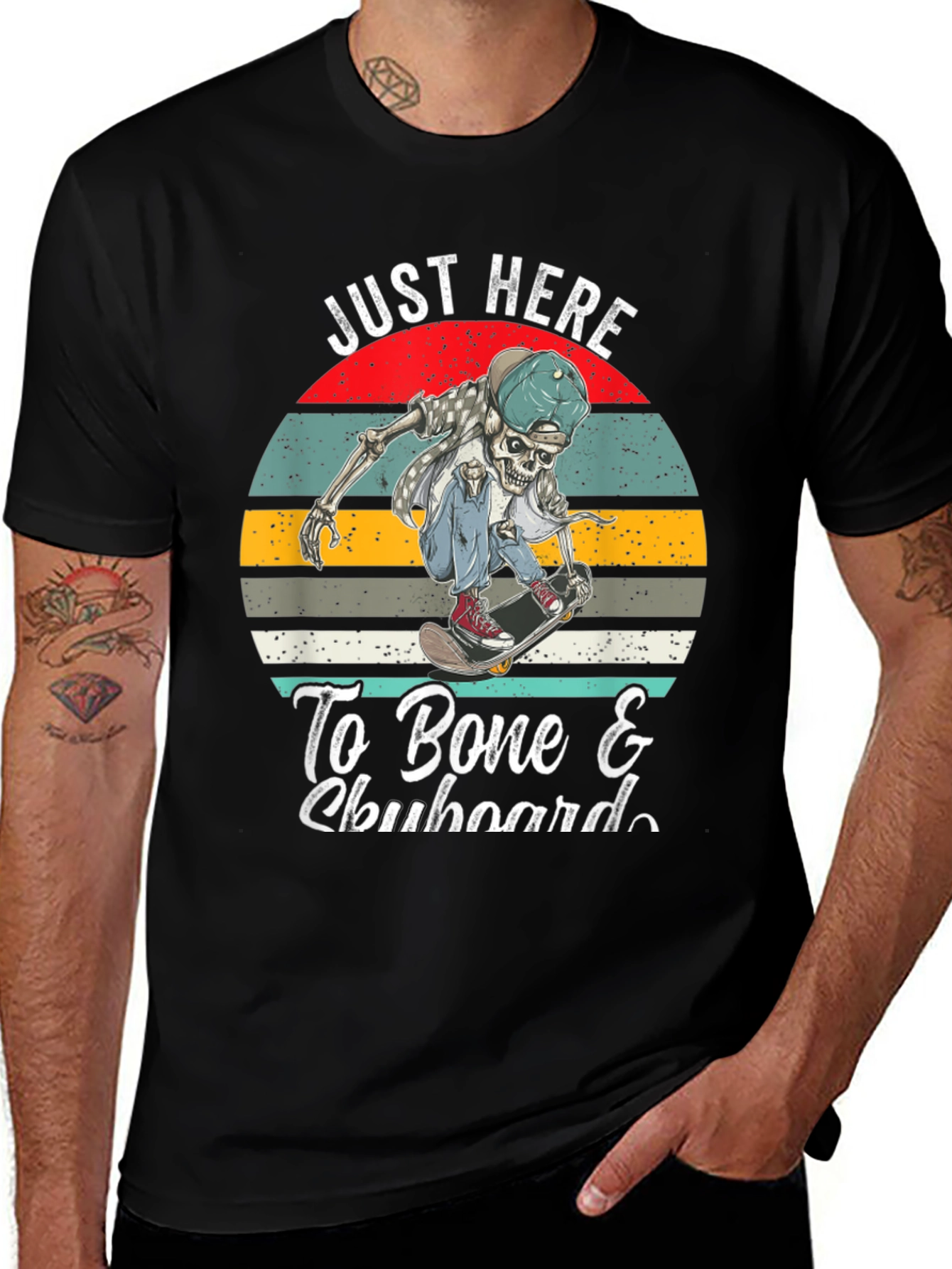 Skeleton Skateboarder Graphic Tee