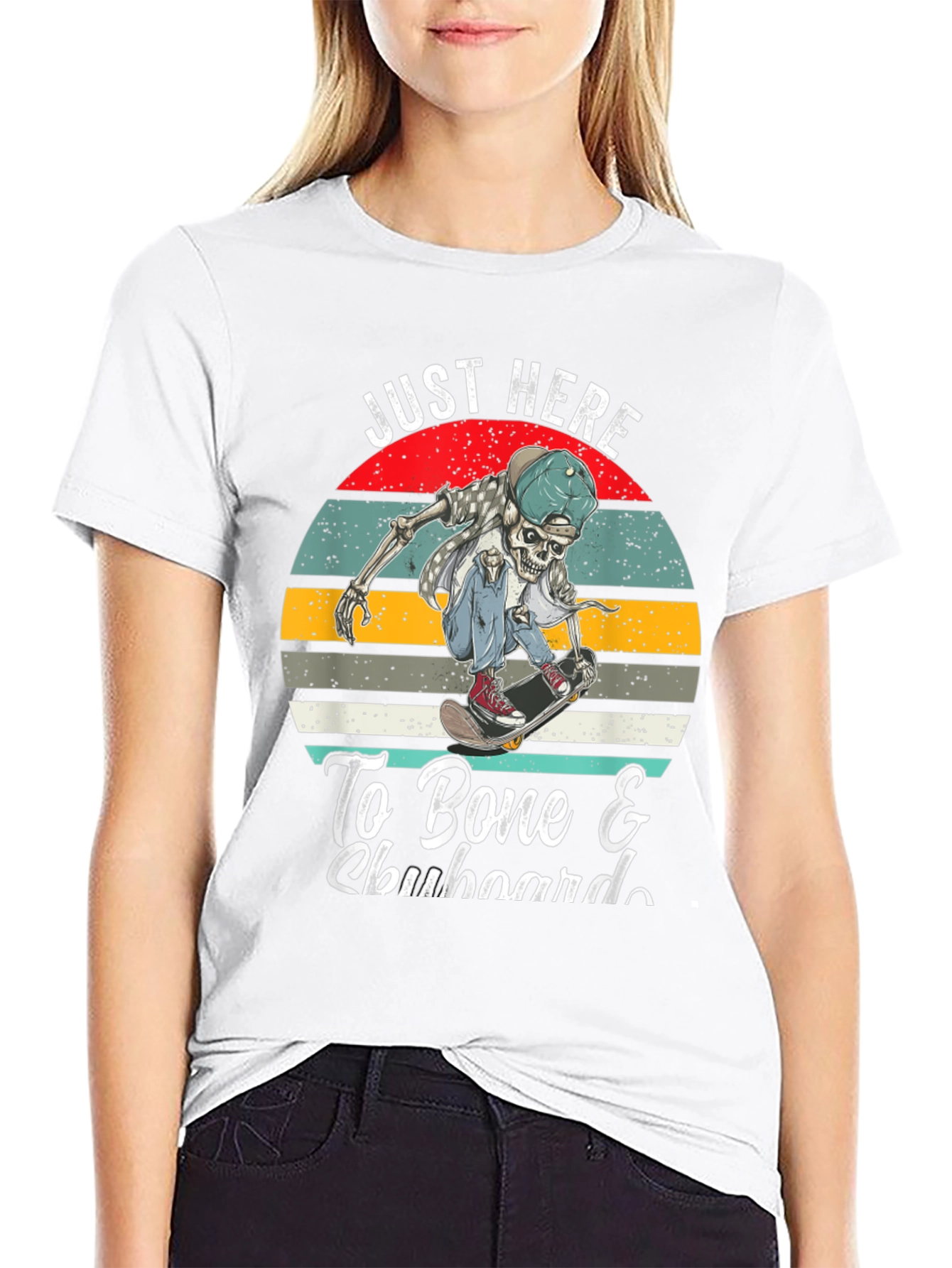 Skeleton Skateboarder Graphic Tee