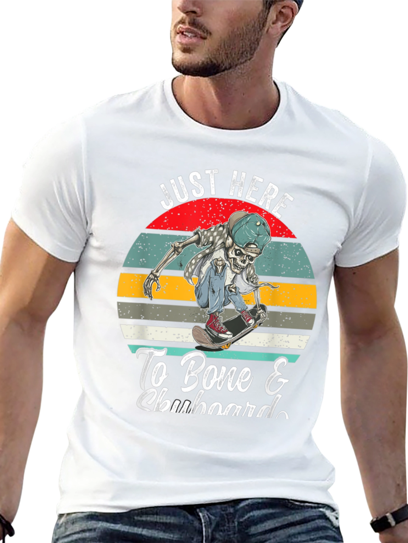 Skeleton Skateboarder Graphic Tee