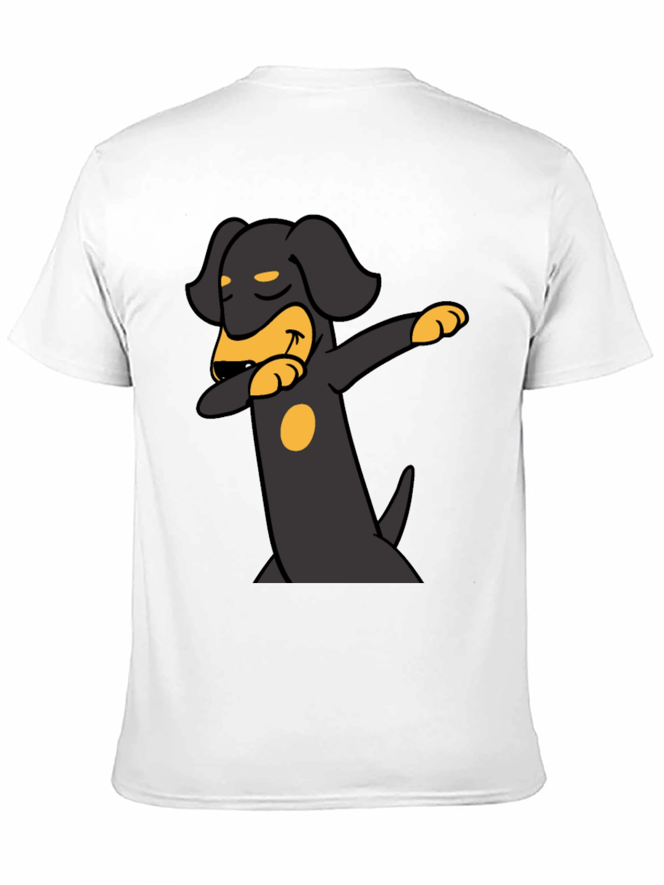 Dachshund Dabbing Graphic Tee - Black Cotton Blend