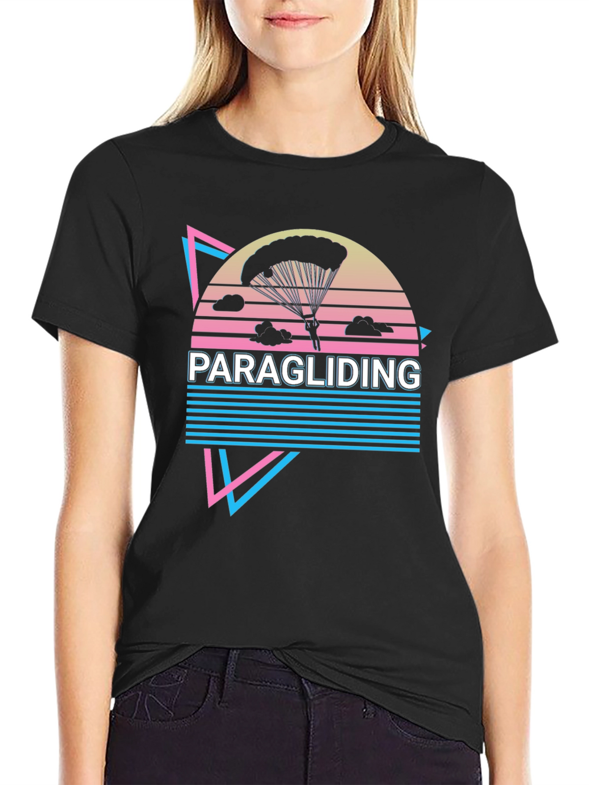 Paragliding Graphic Tee - Retro Style Adventure Shirt