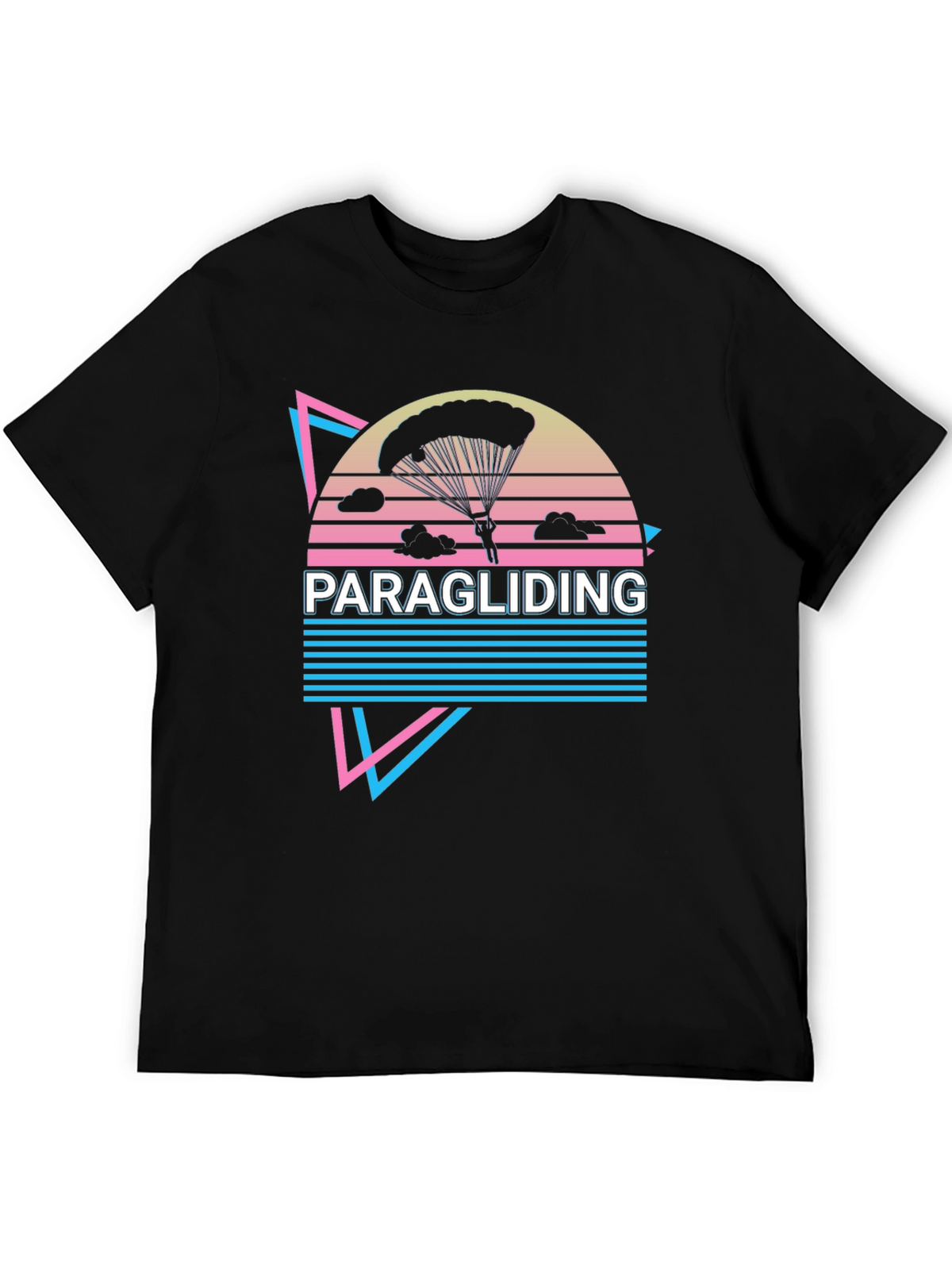 Paragliding Graphic Tee - Retro Style Adventure Shirt