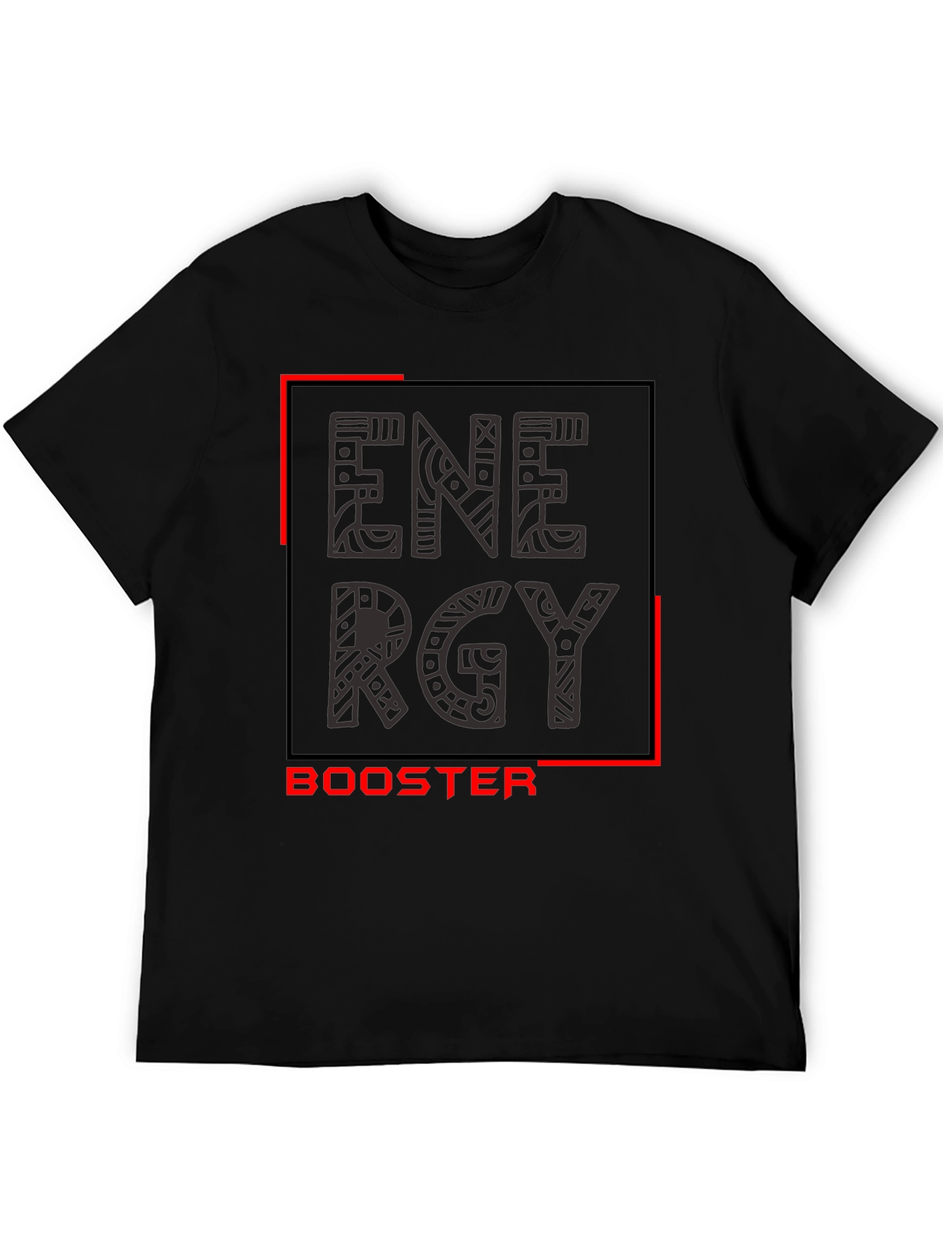 Energy Booster Graphic Tee - Stylish Mens Black T-Shirt