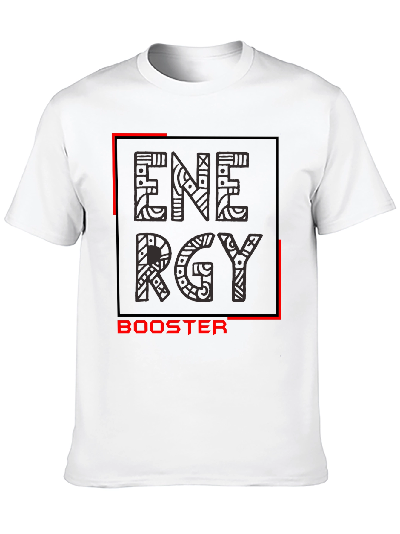 Energy Booster Graphic Tee - Stylish Mens Black T-Shirt