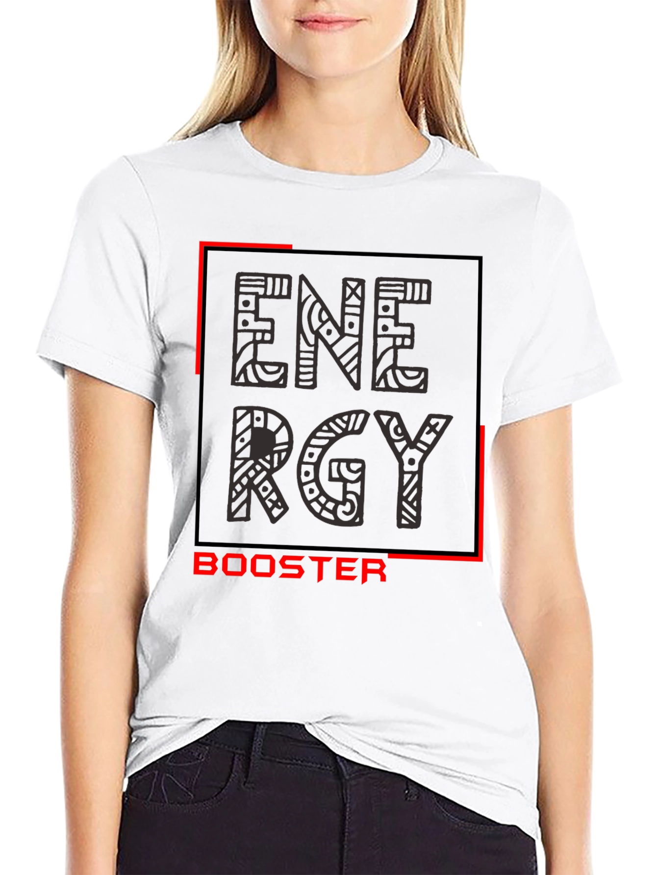 Energy Booster Graphic Tee - Stylish Mens Black T-Shirt