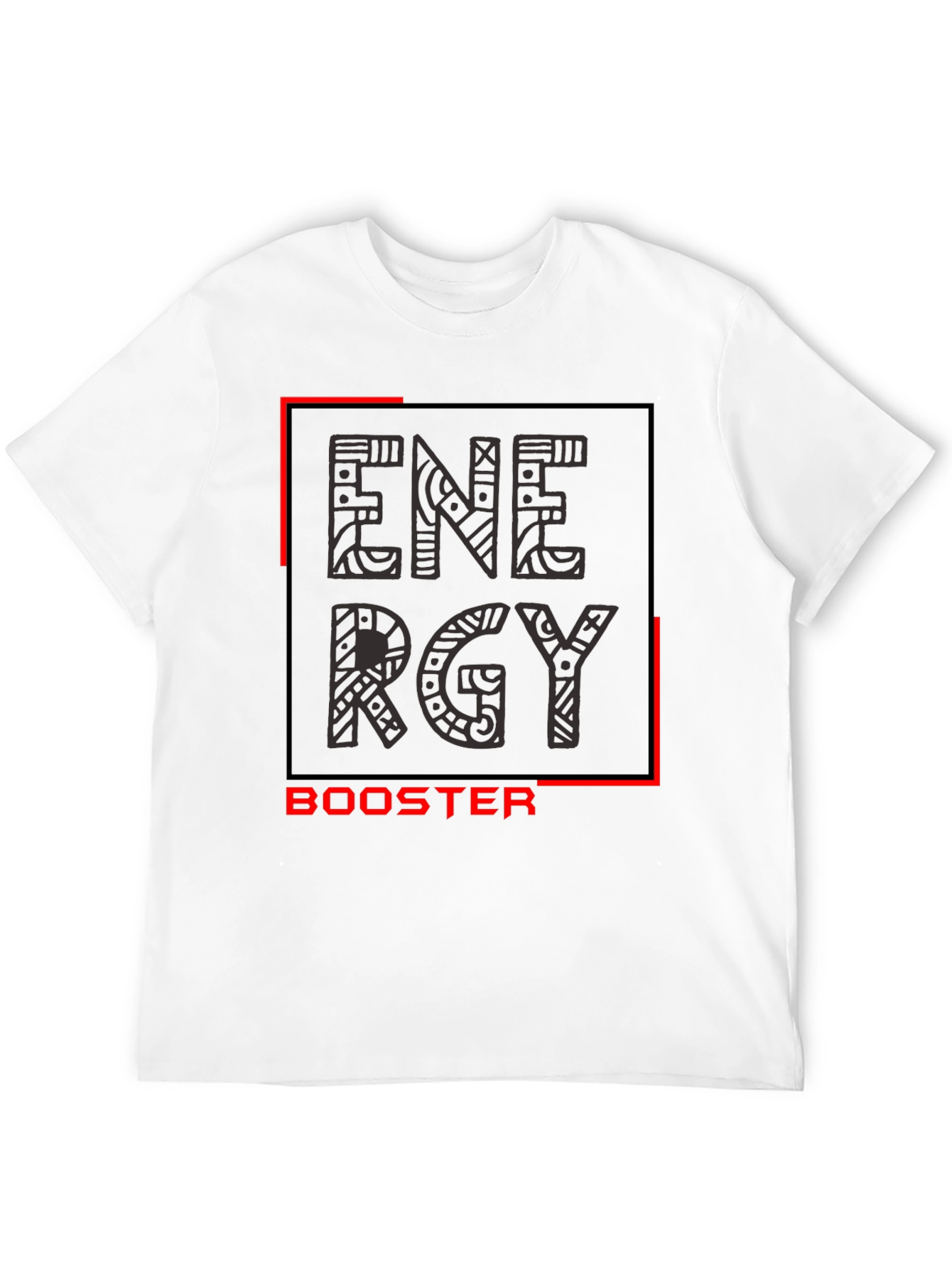 Energy Booster Graphic Tee - Stylish Mens Black T-Shirt