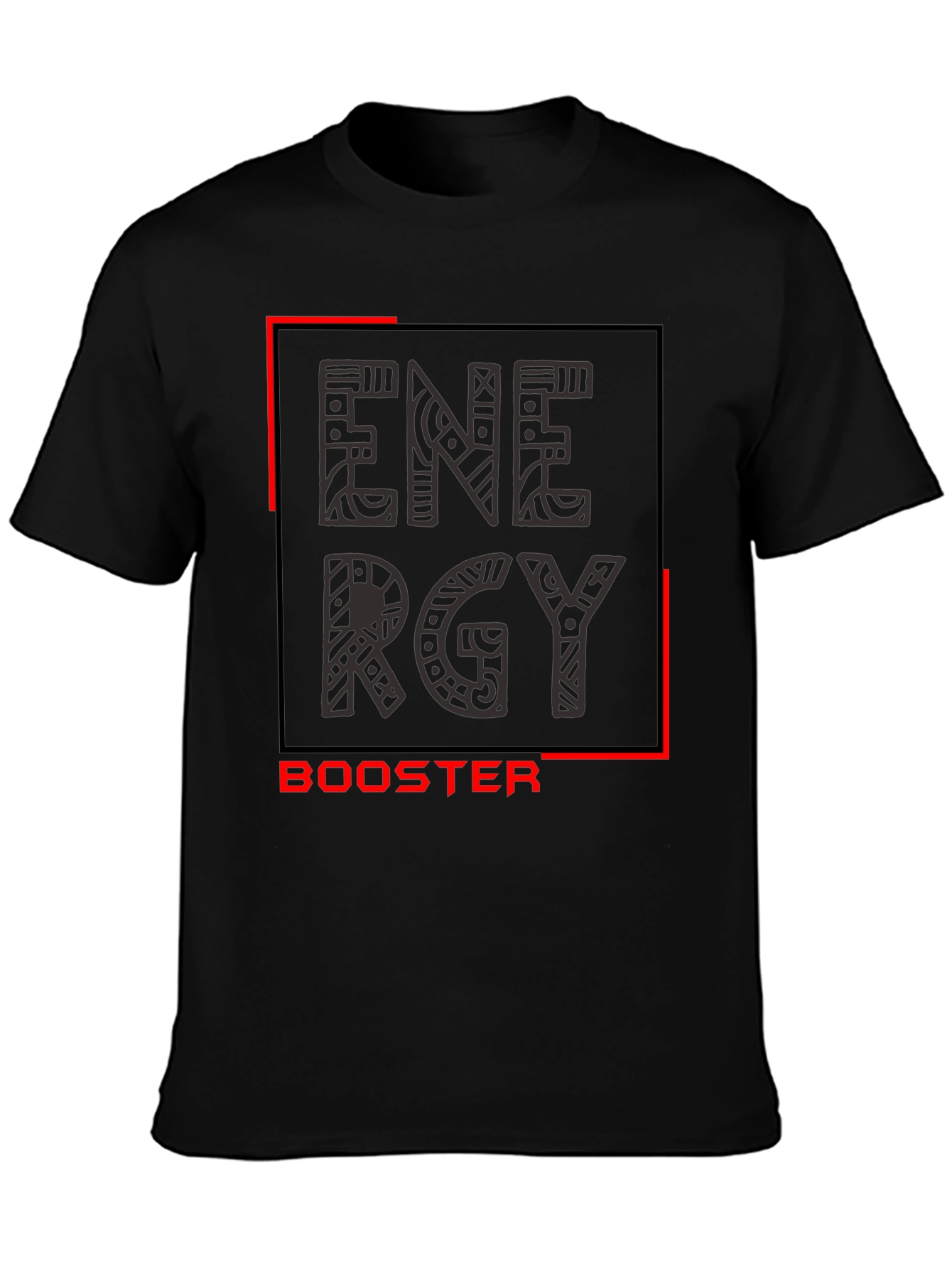 Energy Booster Graphic Tee - Stylish Mens Black T-Shirt