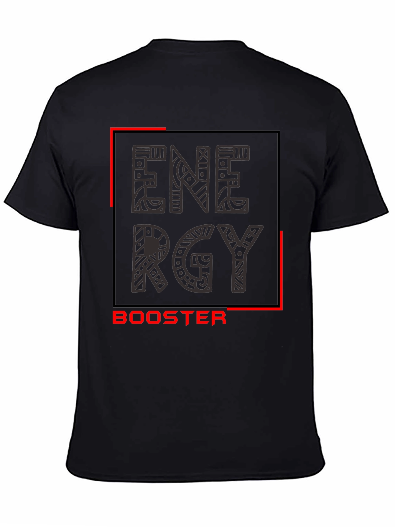 Energy Booster Graphic Tee - Stylish Mens Black T-Shirt