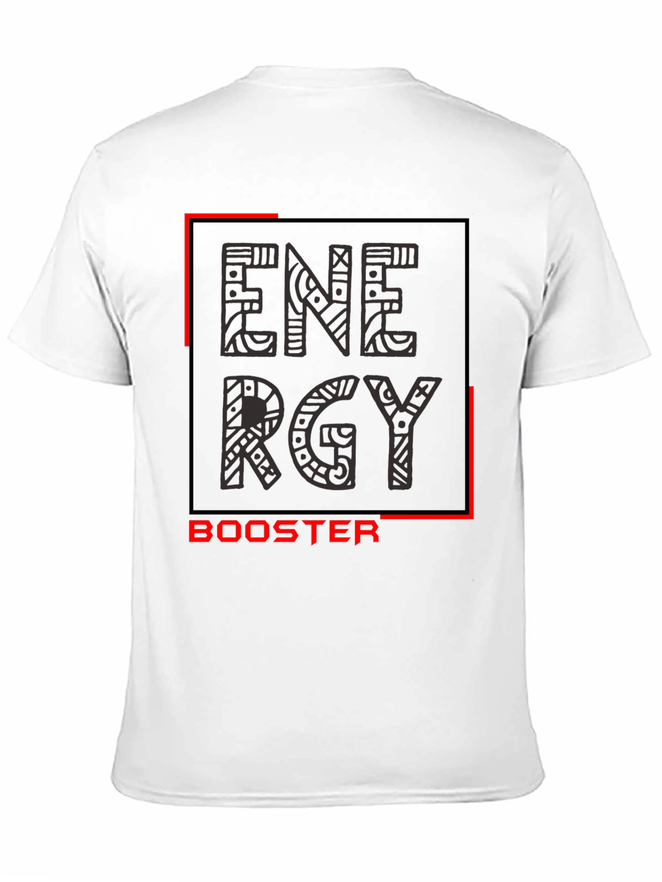 Energy Booster Graphic Tee - Stylish Mens Black T-Shirt