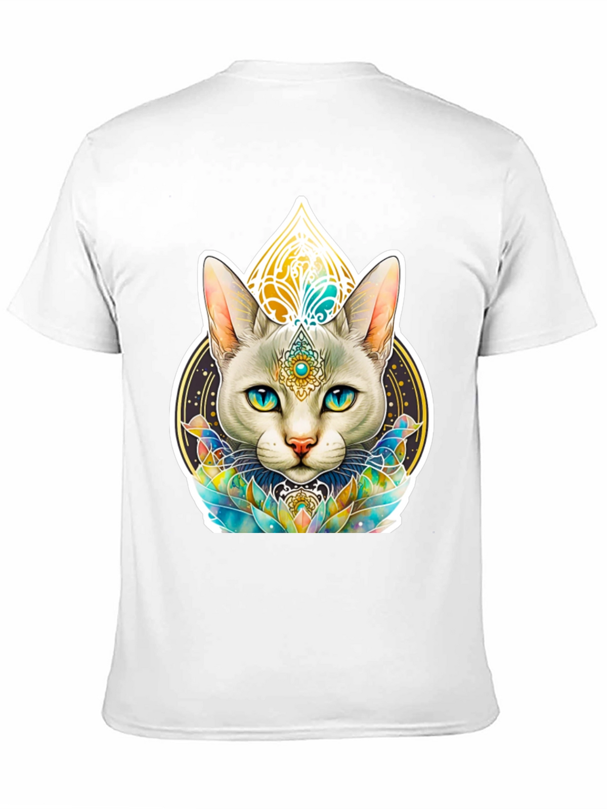 Mystical Cat Graphic Tee - Black T-Shirt