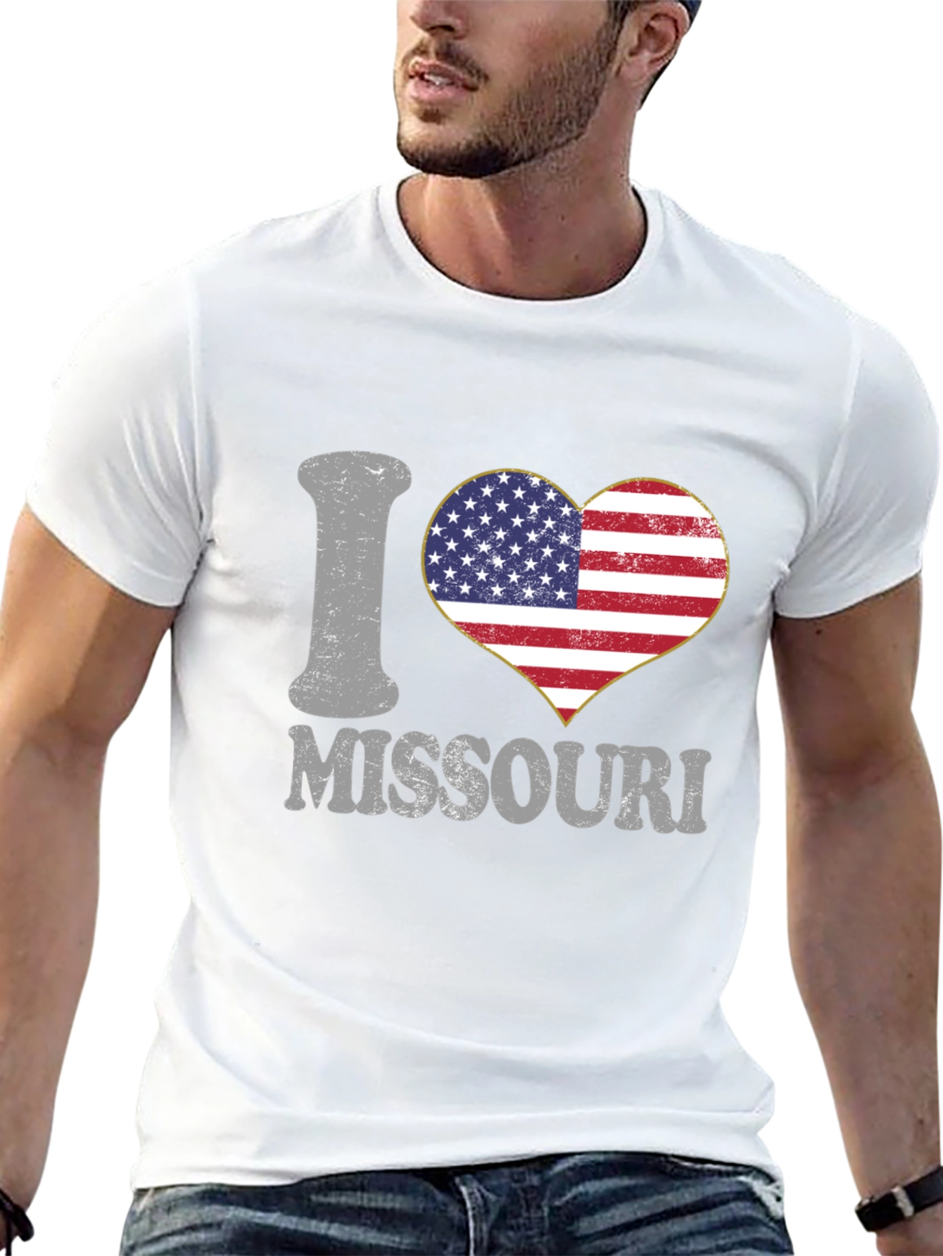 I Heart Missouri Patriotic Graphic T-Shirt