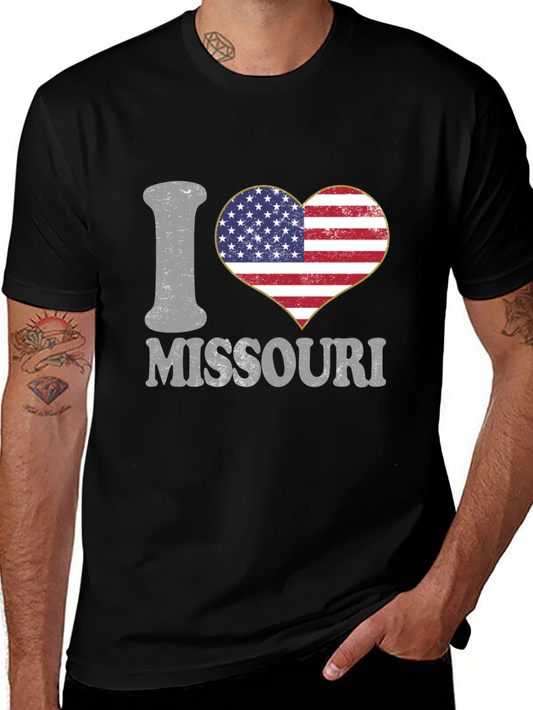 I Heart Missouri Patriotic Graphic T-Shirt