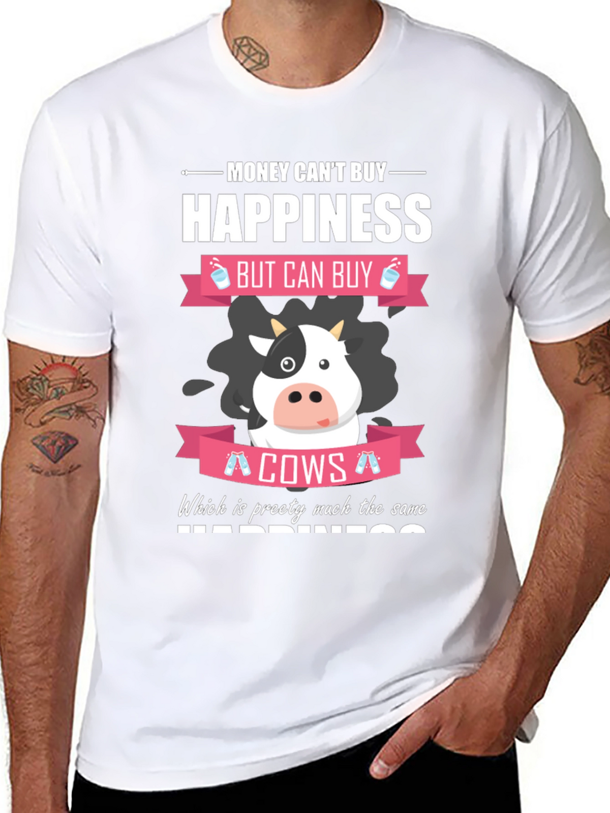 Money Cant Buy Happiness Funny Cow T-Shirt