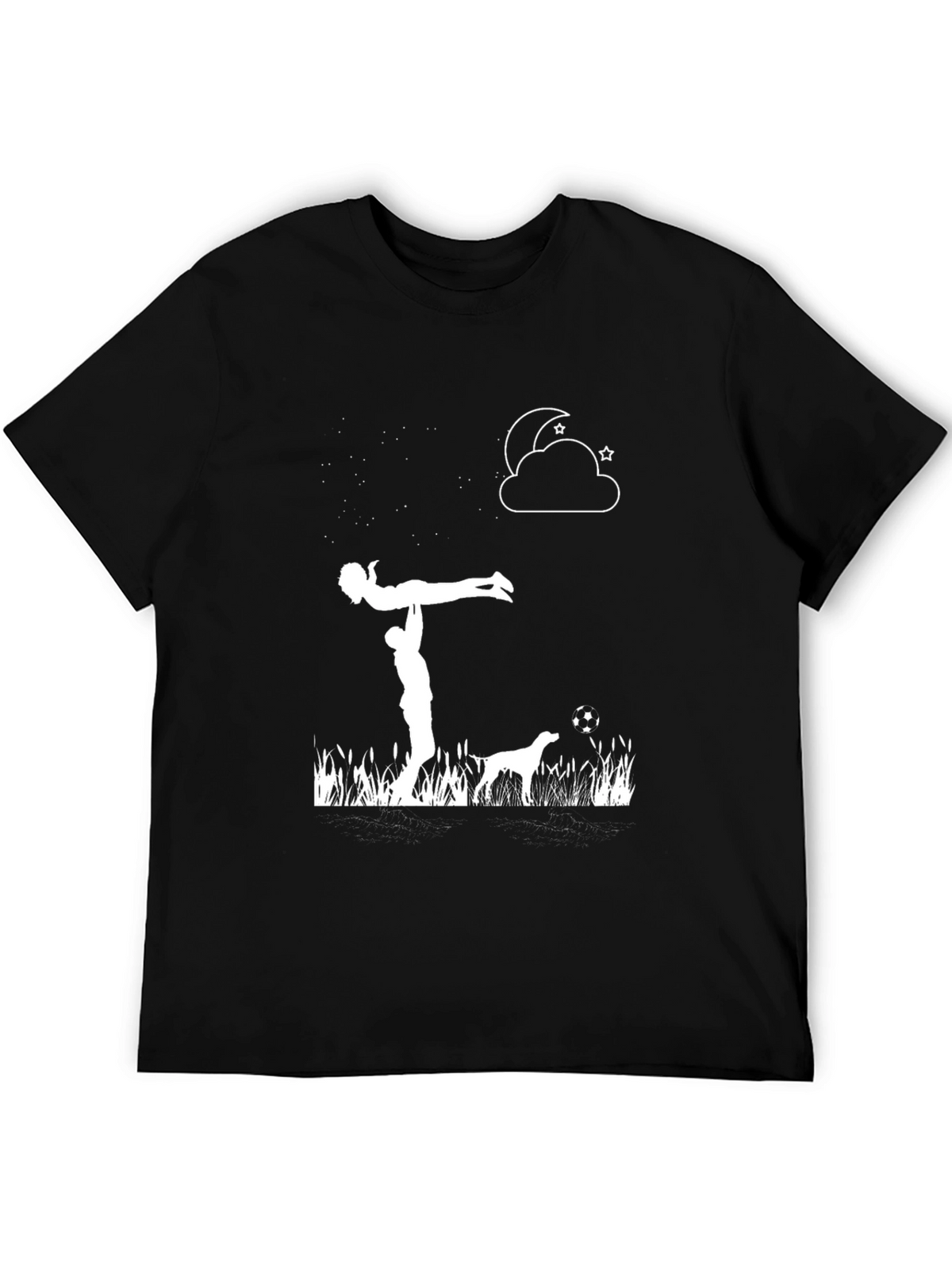 Romantic Scene Graphic Tee - Black Cotton