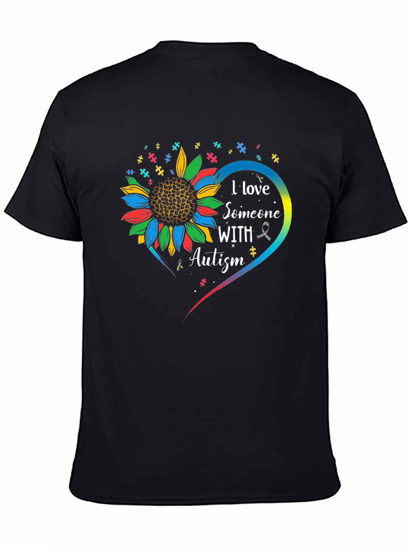 Autism Awareness Sunflower Heart T-Shirt