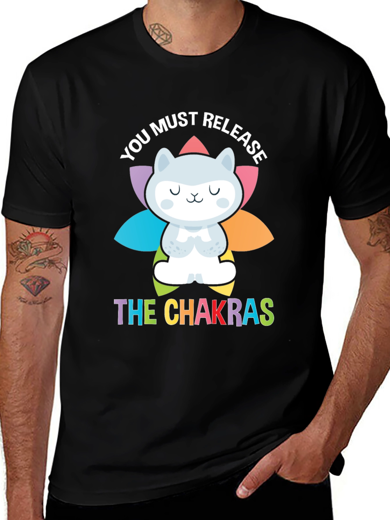 Chakra Release Cat Graphic T-Shirt