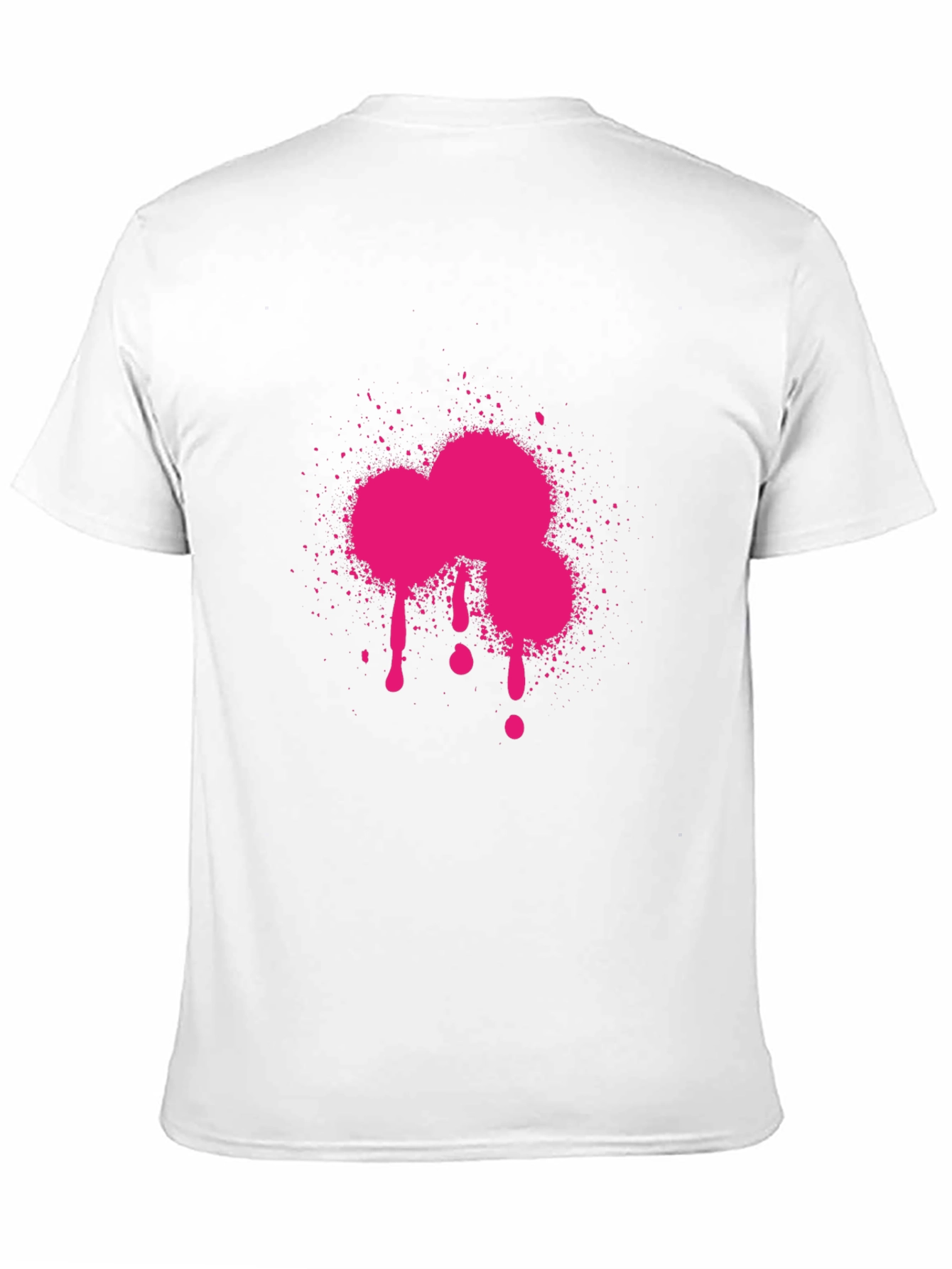 Pink Paint Splatter Graphic Black T-Shirt
