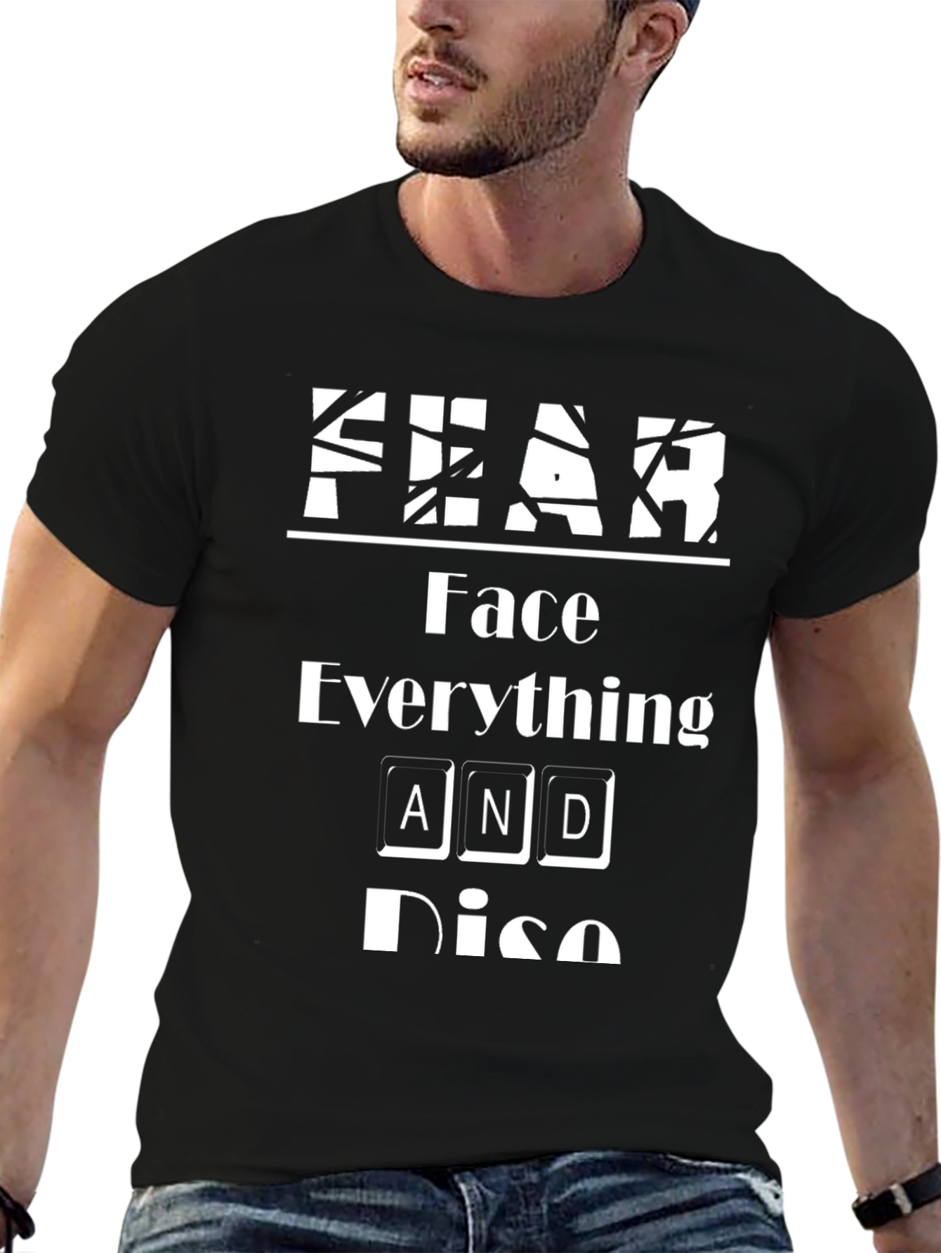 FEAR Face Everything And Rise Black Graphic Tee