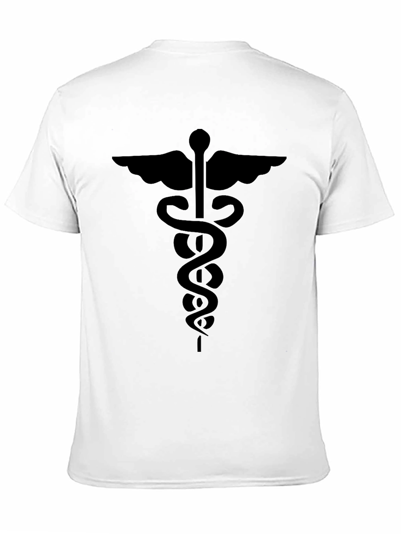 Caduceus Symbol Graphic T-Shirt - Black