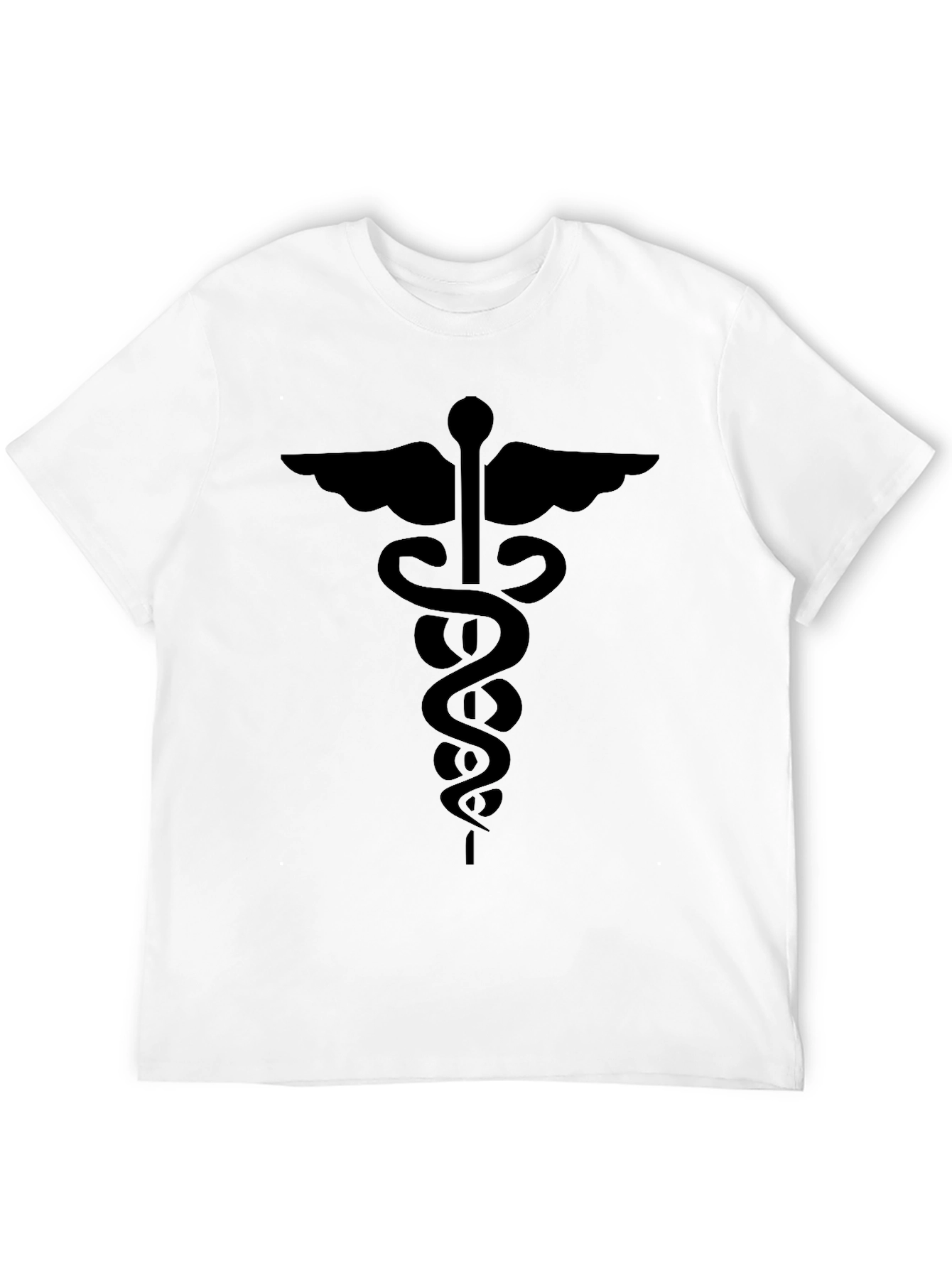 Caduceus Symbol Graphic T-Shirt - Black
