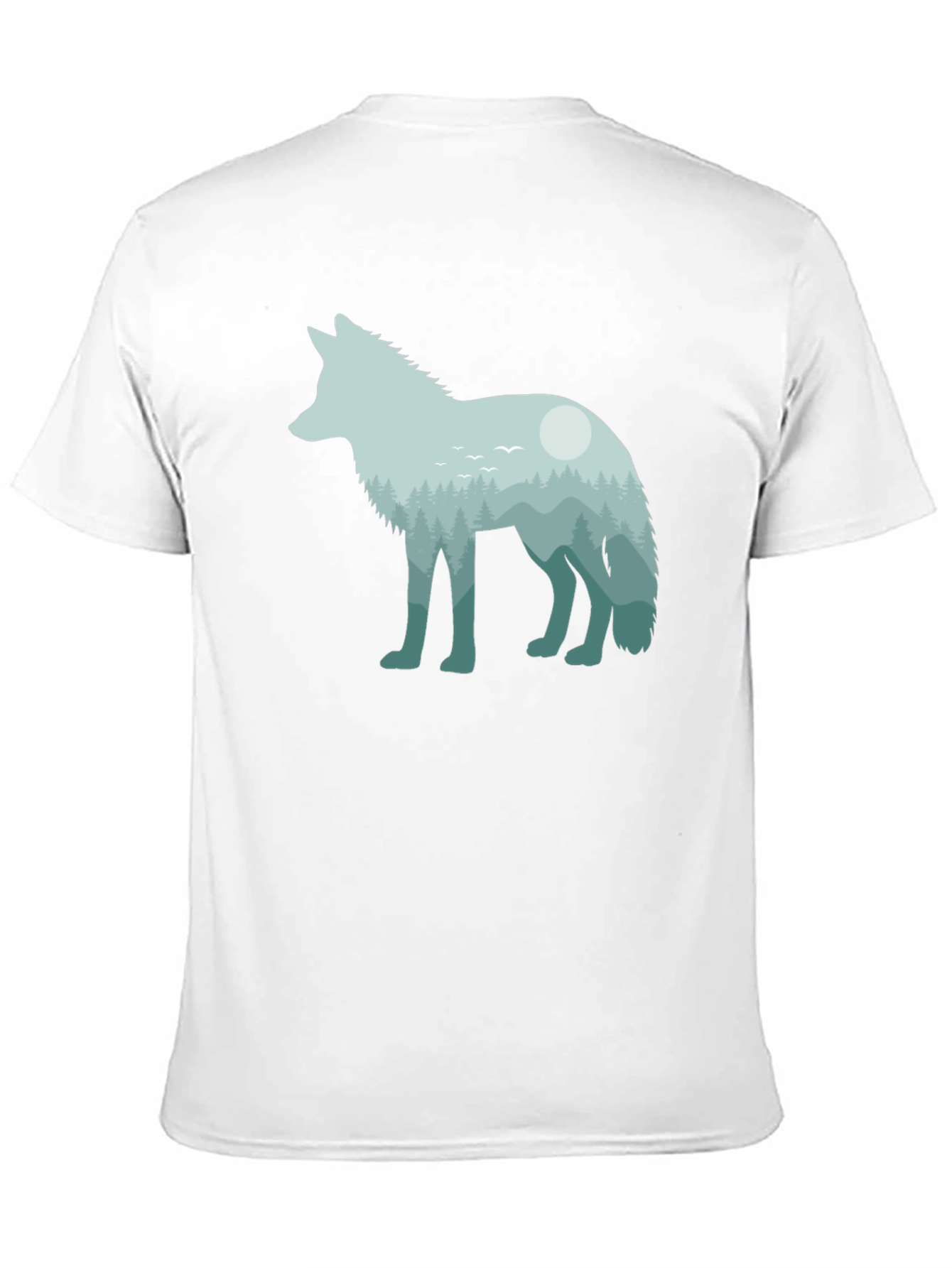 Wolf Nature Scene Graphic Tee - Unisex Black T-Shirt