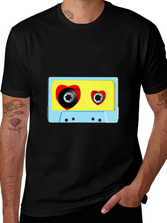 Retro Love Tape T-Shirt - Vintage Heart Cassette Tee