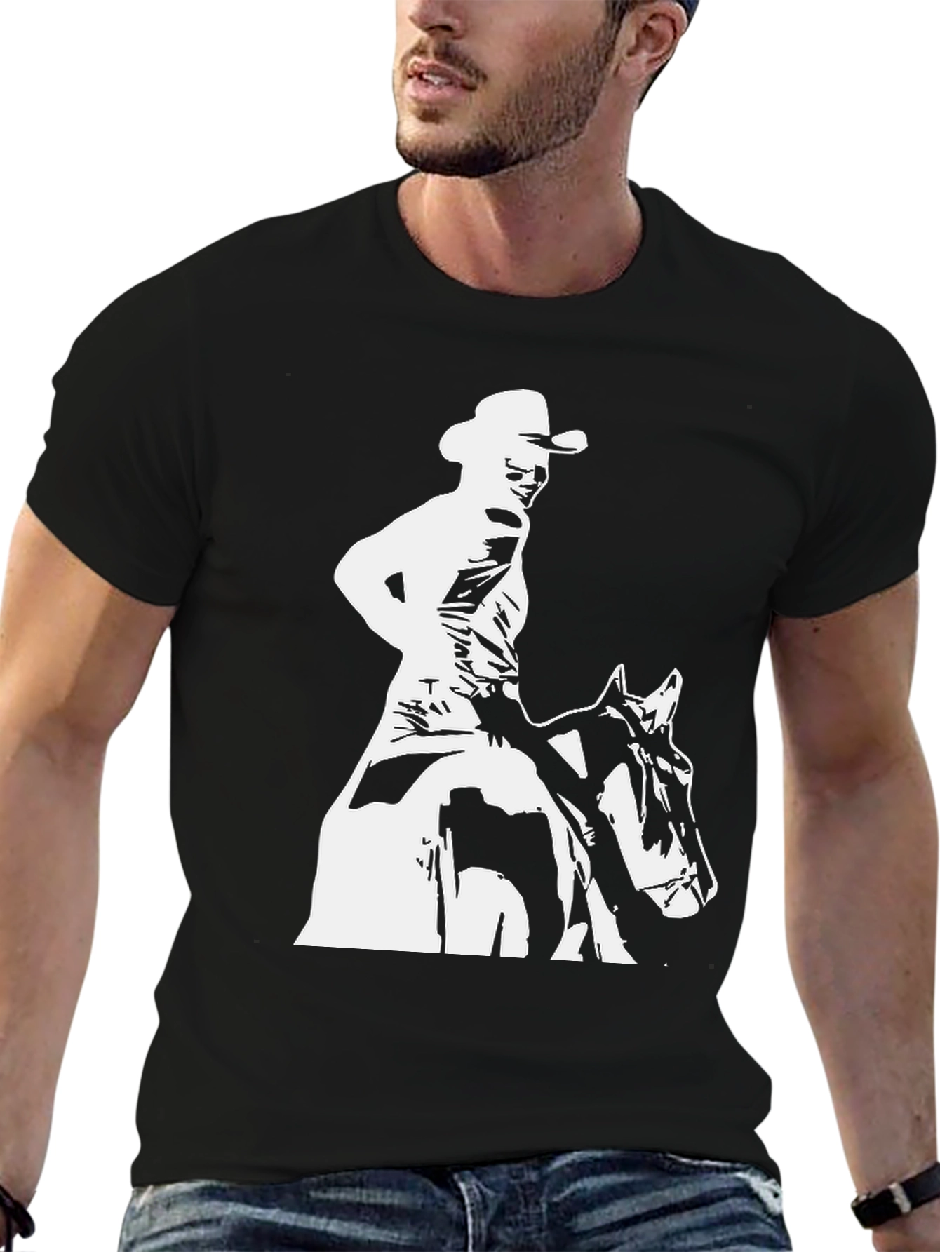 Cowboy Rider Graphic Tee - Black