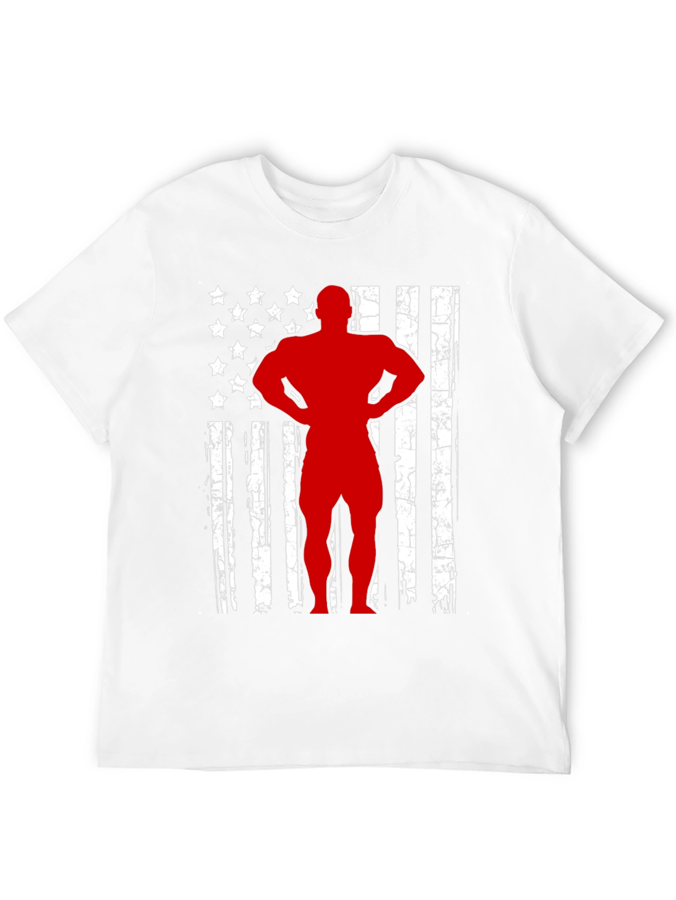 American Flag Bodybuilder Graphic T-Shirt
