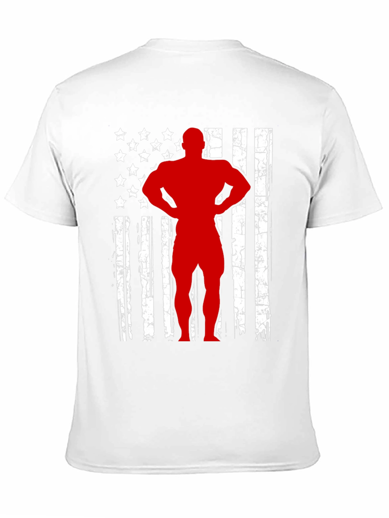 American Flag Bodybuilder Graphic T-Shirt