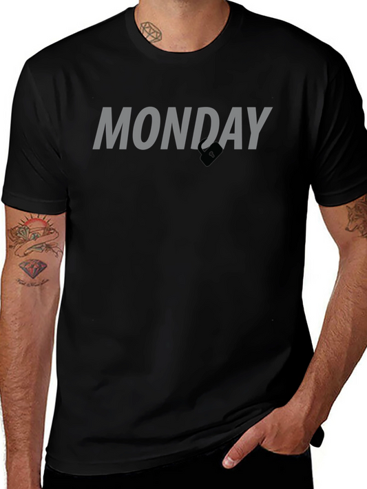 Monday Graphic Tee - Black Short Sleeve Casual Shirt