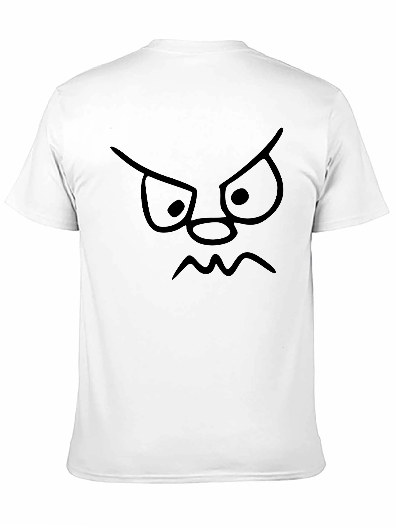 Angry Face Black T-Shirt - Funny Cartoon Graphic Tee