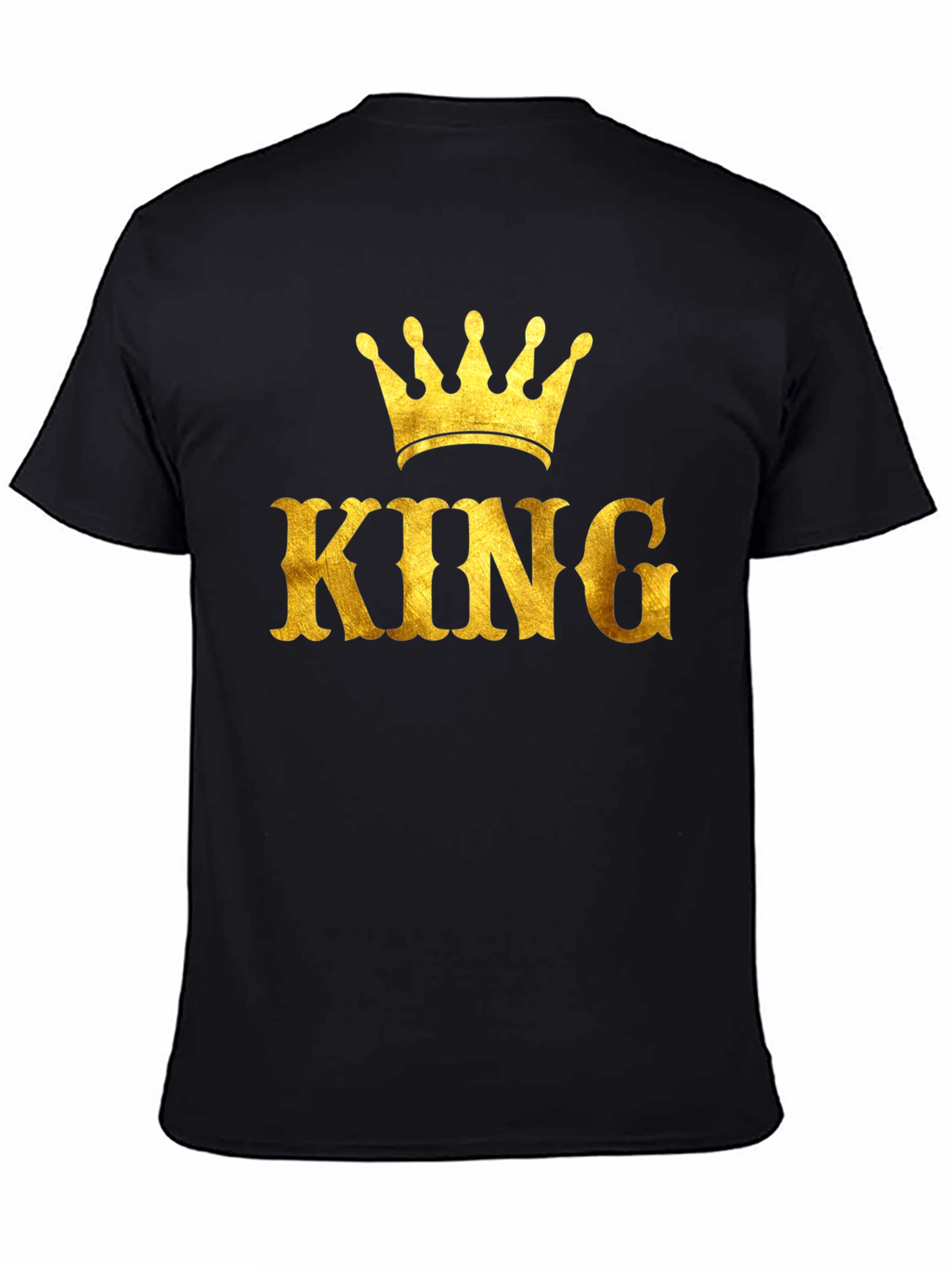 King Crown Gold Print Black T-Shirt