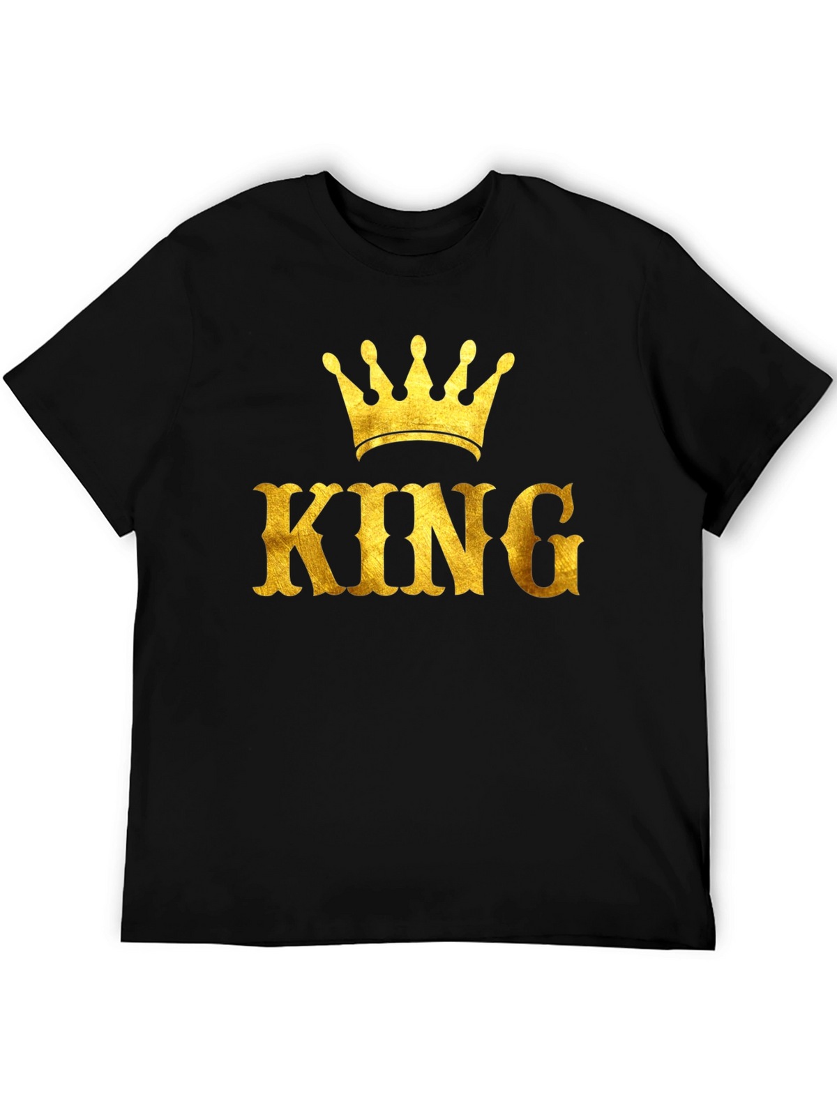 King Crown Gold Print Black T-Shirt