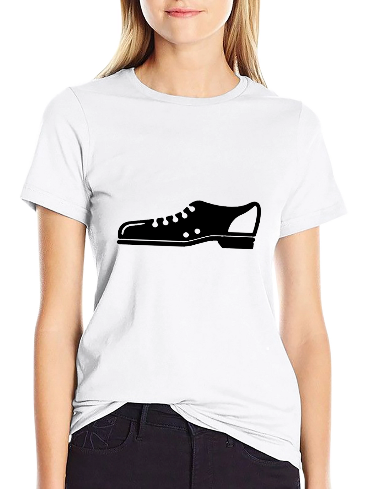 Mens Black T-Shirt with Shoe Graphic