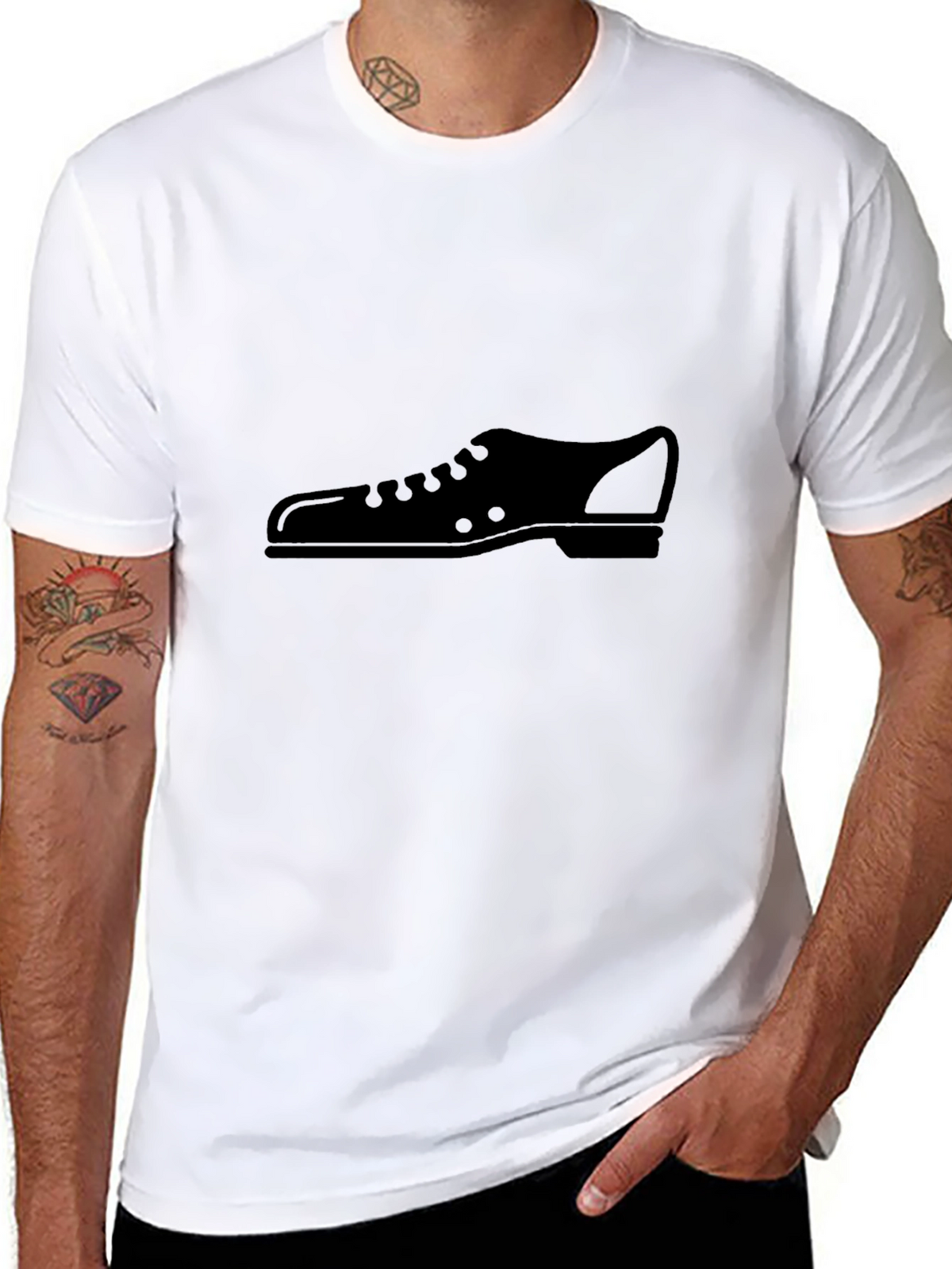 Mens Black T-Shirt with Shoe Graphic