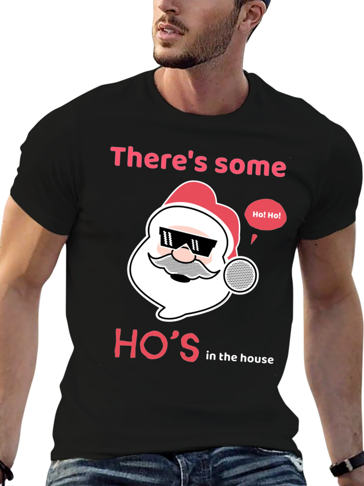 Funny Christmas Santa Hos in the House T-Shirt